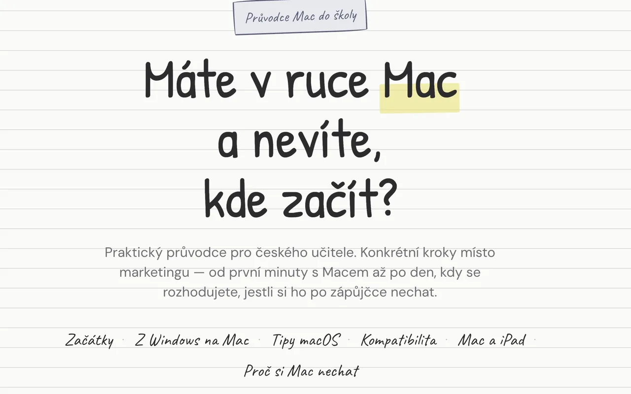 Náhled projektu Mac průvodce